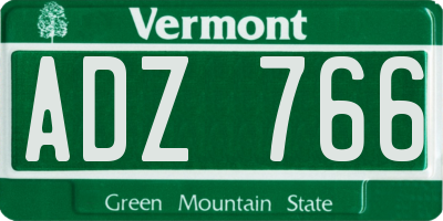 VT license plate ADZ766