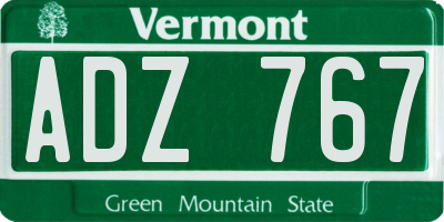 VT license plate ADZ767