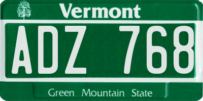VT license plate ADZ768