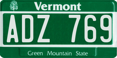 VT license plate ADZ769