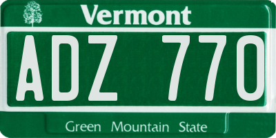 VT license plate ADZ770