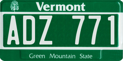 VT license plate ADZ771
