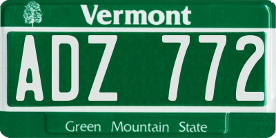 VT license plate ADZ772