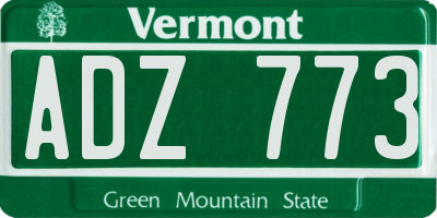 VT license plate ADZ773