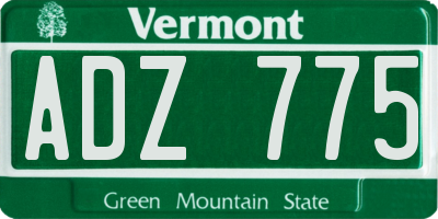 VT license plate ADZ775