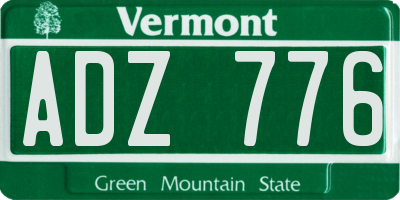 VT license plate ADZ776