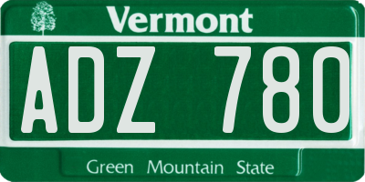 VT license plate ADZ780