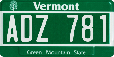 VT license plate ADZ781