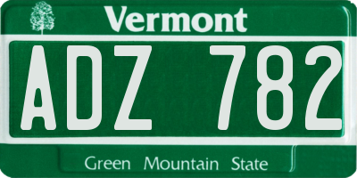 VT license plate ADZ782