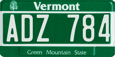 VT license plate ADZ784