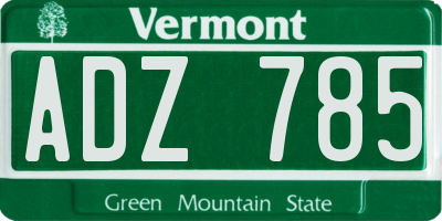 VT license plate ADZ785