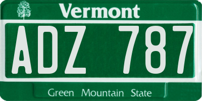 VT license plate ADZ787