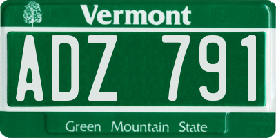 VT license plate ADZ791