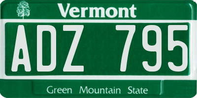 VT license plate ADZ795