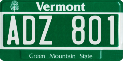 VT license plate ADZ801