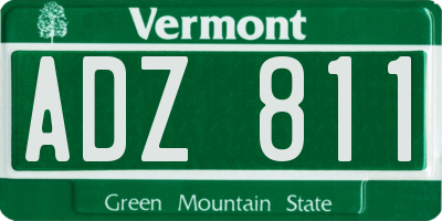 VT license plate ADZ811