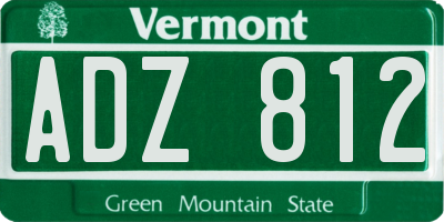 VT license plate ADZ812