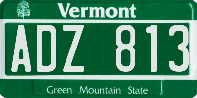 VT license plate ADZ813