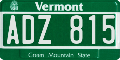 VT license plate ADZ815