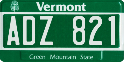 VT license plate ADZ821