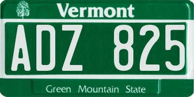 VT license plate ADZ825