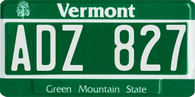 VT license plate ADZ827
