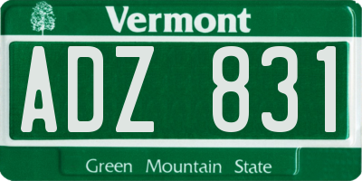 VT license plate ADZ831