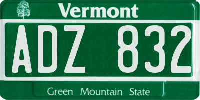 VT license plate ADZ832