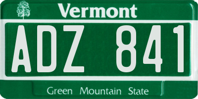 VT license plate ADZ841