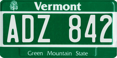 VT license plate ADZ842