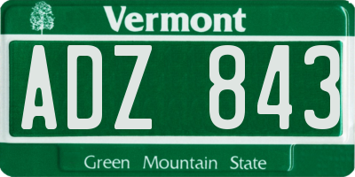 VT license plate ADZ843