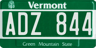 VT license plate ADZ844