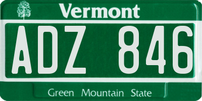 VT license plate ADZ846