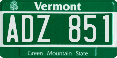VT license plate ADZ851