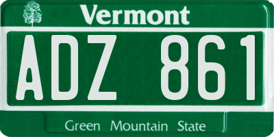 VT license plate ADZ861