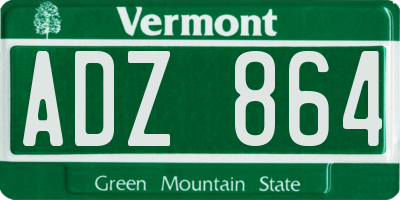 VT license plate ADZ864