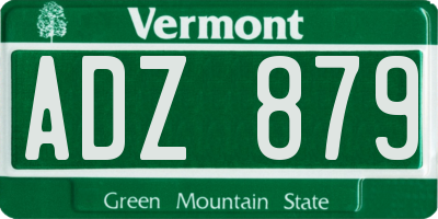 VT license plate ADZ879
