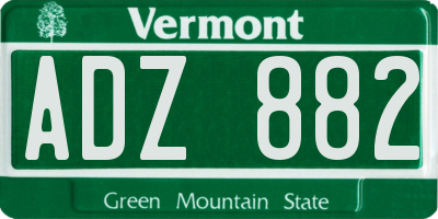 VT license plate ADZ882