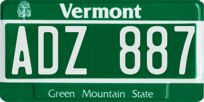 VT license plate ADZ887