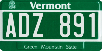 VT license plate ADZ891