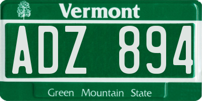 VT license plate ADZ894