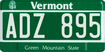 VT license plate ADZ895