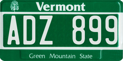 VT license plate ADZ899