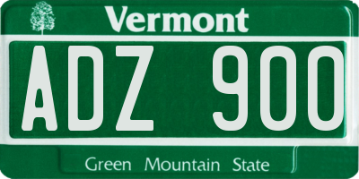VT license plate ADZ900