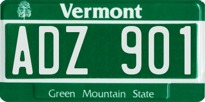 VT license plate ADZ901
