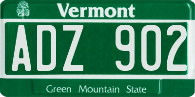 VT license plate ADZ902