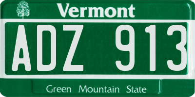 VT license plate ADZ913