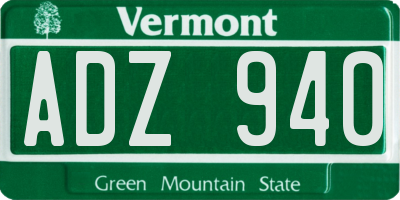 VT license plate ADZ940
