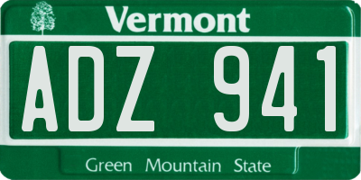VT license plate ADZ941
