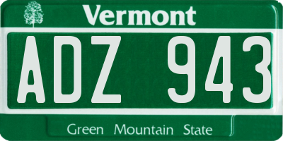VT license plate ADZ943